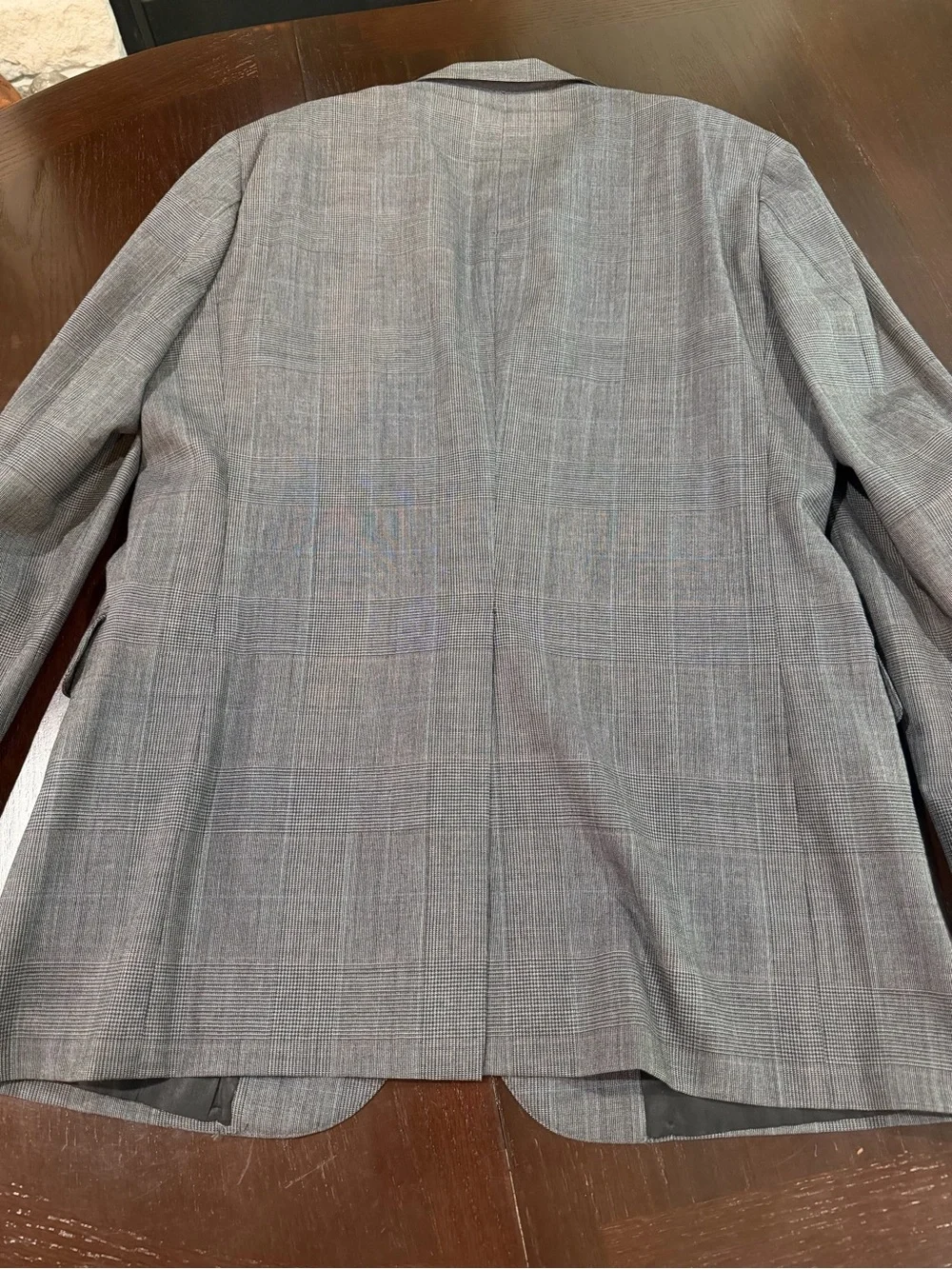 Vintage Corbin Ltd Glen Plaid Suit Mens [46?] Grey 100% Wool